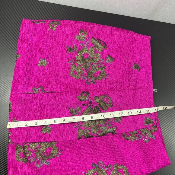 Free People Womens Movin On Embroidered Metallic Mini Skirt Fuchsia Size 4 - Picture 7 of 10
